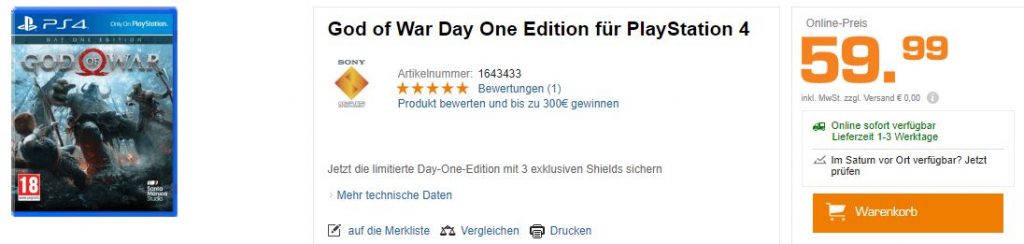 God of War PS4 Angebot